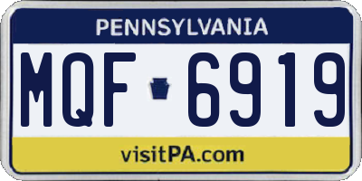 PA license plate MQF6919