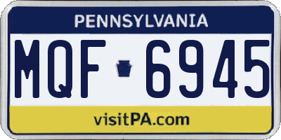 PA license plate MQF6945
