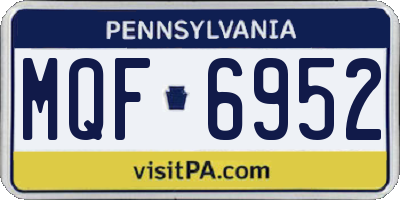 PA license plate MQF6952