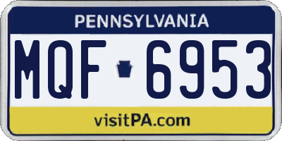 PA license plate MQF6953