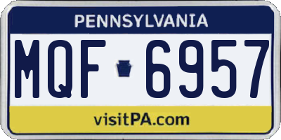 PA license plate MQF6957