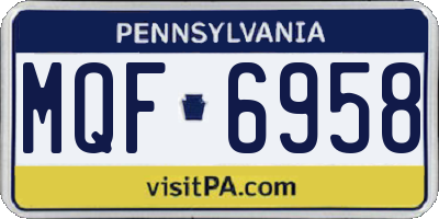 PA license plate MQF6958