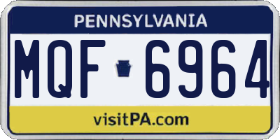 PA license plate MQF6964