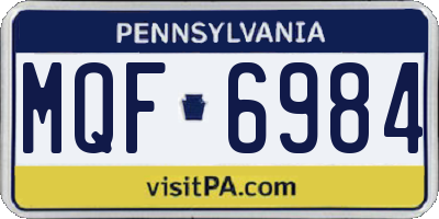 PA license plate MQF6984