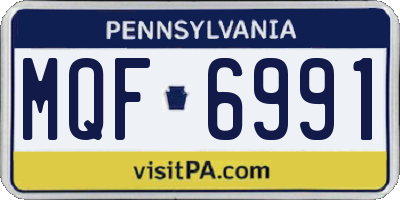PA license plate MQF6991