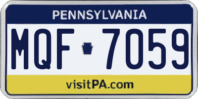 PA license plate MQF7059