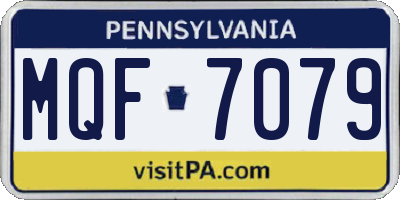 PA license plate MQF7079