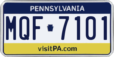 PA license plate MQF7101