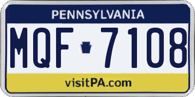 PA license plate MQF7108