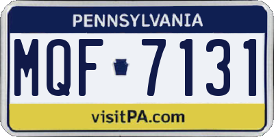PA license plate MQF7131
