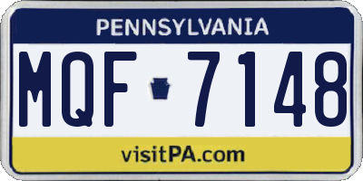 PA license plate MQF7148
