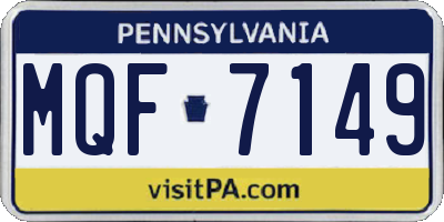 PA license plate MQF7149