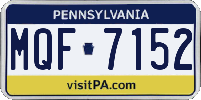 PA license plate MQF7152