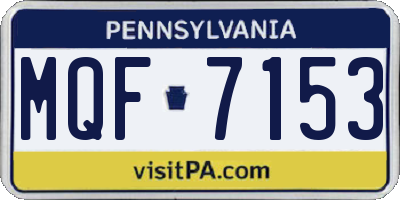 PA license plate MQF7153