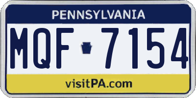 PA license plate MQF7154