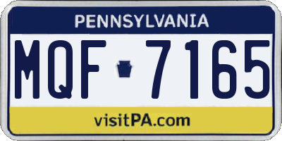 PA license plate MQF7165