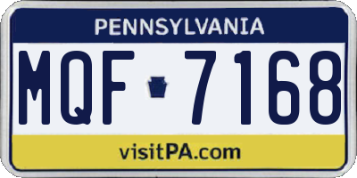 PA license plate MQF7168