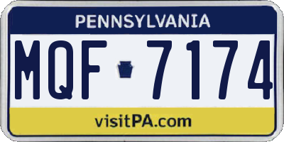 PA license plate MQF7174