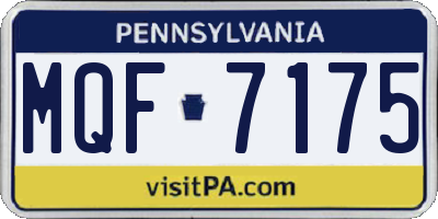 PA license plate MQF7175
