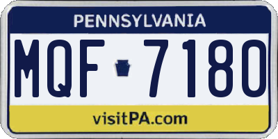 PA license plate MQF7180