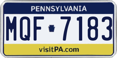 PA license plate MQF7183