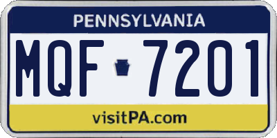 PA license plate MQF7201