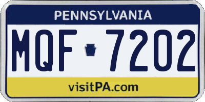 PA license plate MQF7202