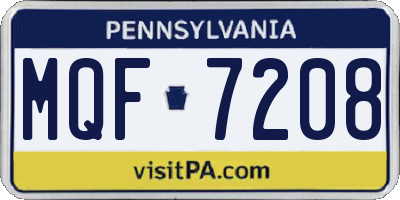 PA license plate MQF7208