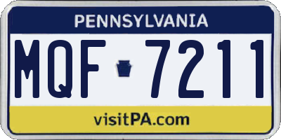 PA license plate MQF7211