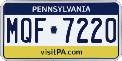PA license plate MQF7220