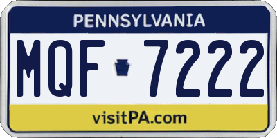 PA license plate MQF7222