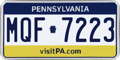 PA license plate MQF7223