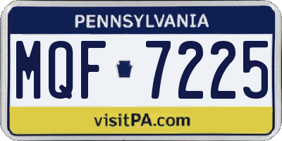 PA license plate MQF7225