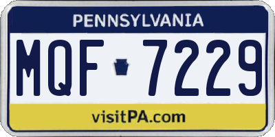 PA license plate MQF7229
