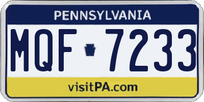 PA license plate MQF7233
