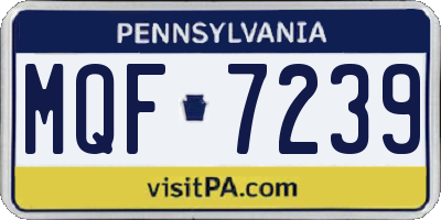PA license plate MQF7239