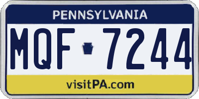 PA license plate MQF7244