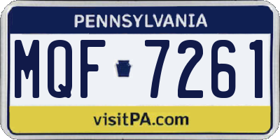 PA license plate MQF7261