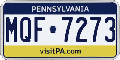 PA license plate MQF7273