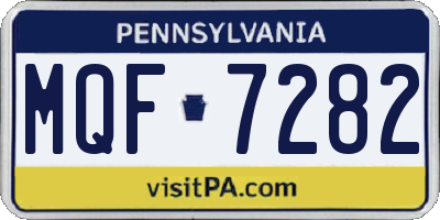 PA license plate MQF7282