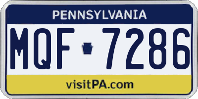 PA license plate MQF7286