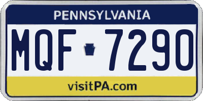 PA license plate MQF7290