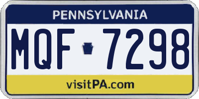 PA license plate MQF7298