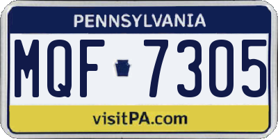 PA license plate MQF7305