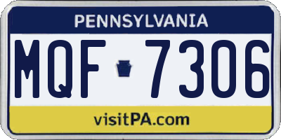 PA license plate MQF7306