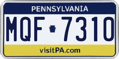 PA license plate MQF7310
