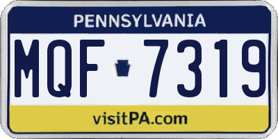 PA license plate MQF7319