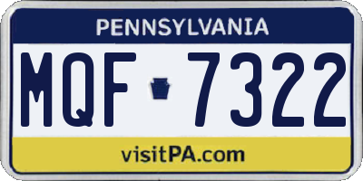PA license plate MQF7322