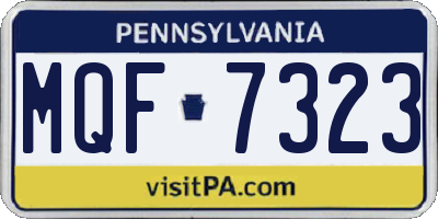 PA license plate MQF7323