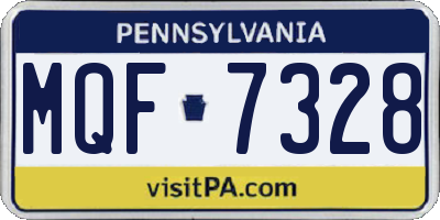 PA license plate MQF7328